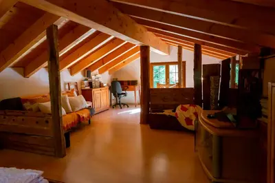 Ein Sitzbereich in der Unterkunft Chalet Edelweiss