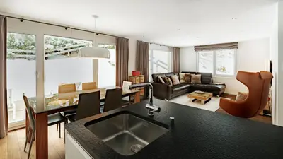Ein Sitzbereich in der Unterkunft Casa delle Stelle by Zermatt Premium Apartments