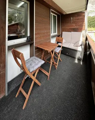 Ein Sitzbereich in der Unterkunft Chalet Ribi