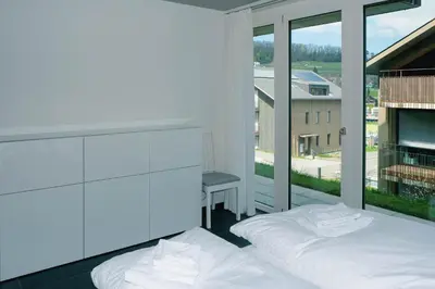 Ein Bett oder Betten in einem Zimmer der Unterkunft Schlossblick