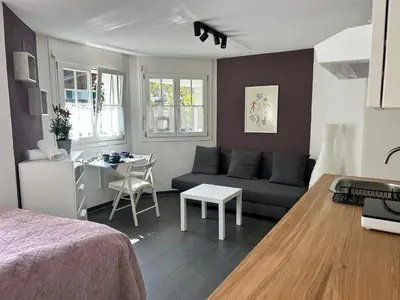 Ein Sitzbereich in der Unterkunft Studio Inferno Lauterbrunnen