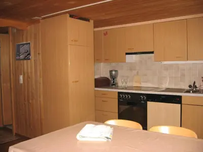 Küche/Küchenzeile in der Unterkunft Chalet uf em Stutz 1
