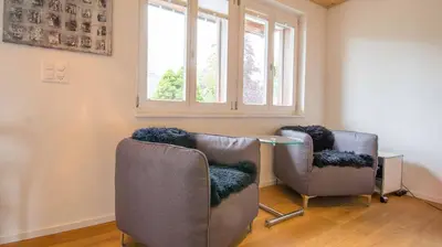 Ein Sitzbereich in der Unterkunft Studio Riseten