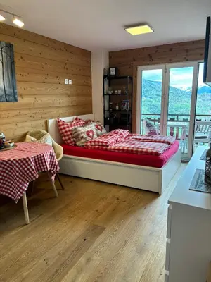 Ein Bett oder Betten in einem Zimmer der Unterkunft Studio 22 Veysonnaz