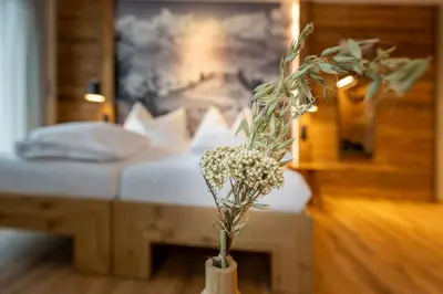 Ein Bett oder Betten in einem Zimmer der Unterkunft Mountain Lodge