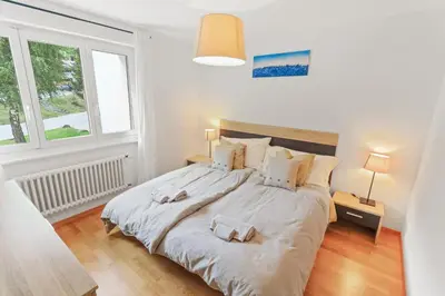 Ein Bett oder Betten in einem Zimmer der Unterkunft Magnifique appartement à côté des remontées mécaniques