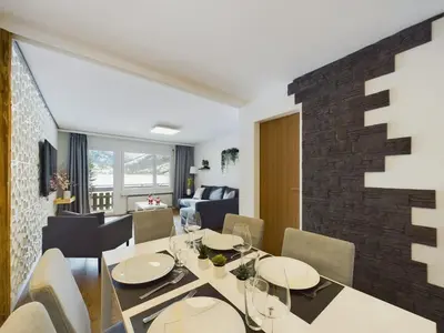 Ein Sitzbereich in der Unterkunft Mountain magic apartment for 6 Near Zermatt with parking!