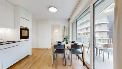 Küche/Küchenzeile in der Unterkunft Bright & modern apartments in Sion