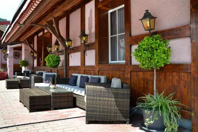 Ein Sitzbereich in der Unterkunft Rössli Holiday Apartment