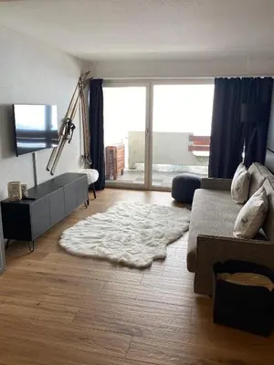 Ein Sitzbereich in der Unterkunft Magnifique studio à Anzère avec vue sur les montagnes