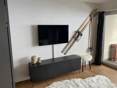 TV/Unterhaltungsangebot in der Unterkunft Magnifique studio à Anzère avec vue sur les montagnes