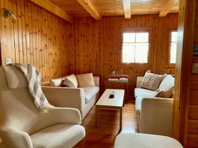 Ein Sitzbereich in der Unterkunft Chalet typique tout confort avec studio en dessous