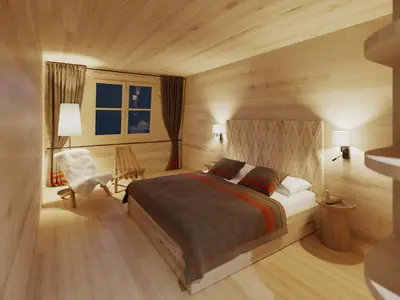 Ein Bett oder Betten in einem Zimmer der Unterkunft Bergwelten Salwideli