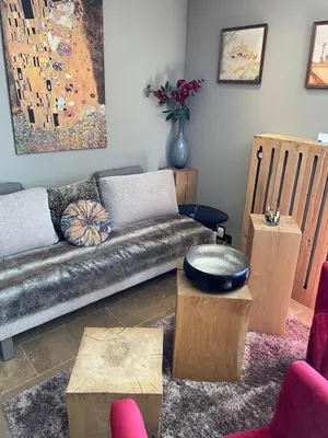 Ein Sitzbereich in der Unterkunft Luxury apartment