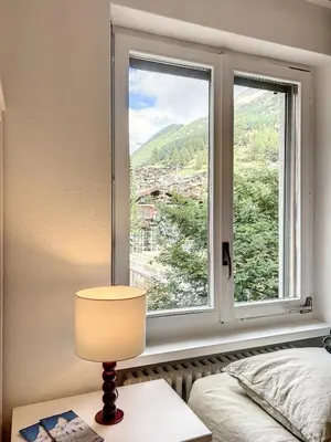 Ein allgemeiner Bergblick oder ein Berglick von der Ferienwohnung aus