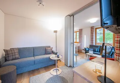 Ein Sitzbereich in der Unterkunft Panoramapark Soleil F Silbermond