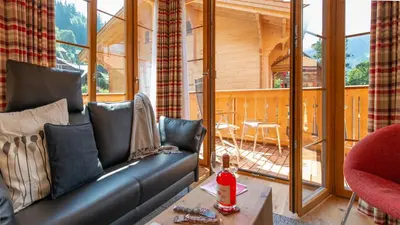 Ein Sitzbereich in der Unterkunft Panoramapark Soleil F Silbermond