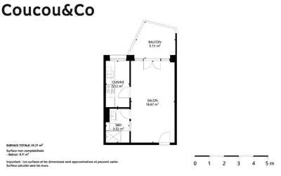 Grundriss der Unterkunft Calm studio with balcony in Crans-Montana
