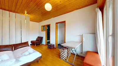 Ein Sitzbereich in der Unterkunft Calm studio with balcony in Crans-Montana