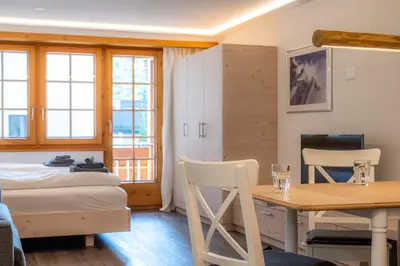 Ein Bett oder Betten in einem Zimmer der Unterkunft Baccara Studio with Matterhorn view by Inspiring Places Zermatt