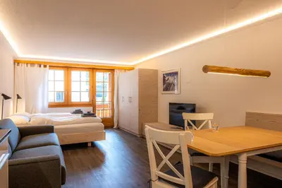 Ein Bett oder Betten in einem Zimmer der Unterkunft Baccara Studio with Matterhorn view by Inspiring Places Zermatt