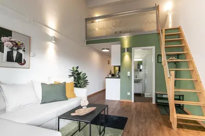 Ein Sitzbereich in der Unterkunft Spirit Apartments Suites