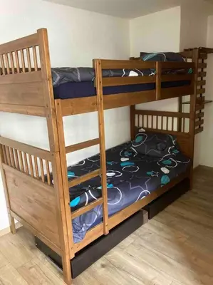 Ein Bett oder Betten in einem Zimmer der Unterkunft Appartement at the heart of Saas Fee