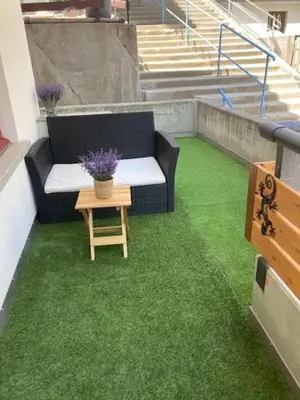 Ein Sitzbereich in der Unterkunft Appartement at the heart of Saas Fee