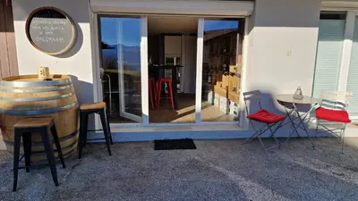 Ein Sitzbereich in der Unterkunft Anzère, appartement cozy au coeur des Alpes
