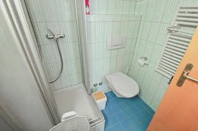 Ein Badezimmer in der Unterkunft Studio chaleureux avec vue sur les montagnes
