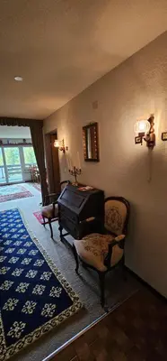 Ein Sitzbereich in der Unterkunft Waldrand Haus B 4. Stock