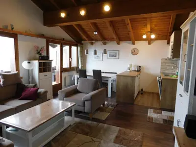 Küche/Küchenzeile in der Unterkunft Ferienwohnung Silberdistel 2. Obergeschoss