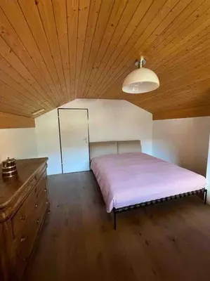 Ein Bett oder Betten in einem Zimmer der Unterkunft Modern Zermatt apartment with Matterhorn view