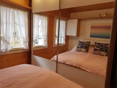 Ein Bett oder Betten in einem Zimmer der Unterkunft Appartement de vacances à Zweisimmen