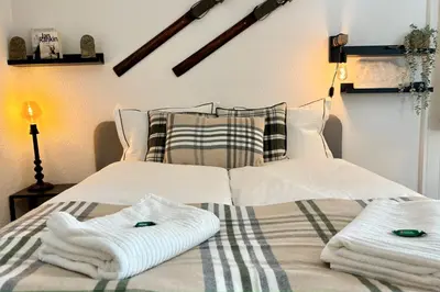 Ein Bett oder Betten in einem Zimmer der Unterkunft Charming studio, Bettmerhorn view