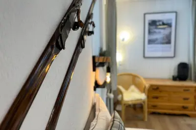 Ein Bett oder Betten in einem Zimmer der Unterkunft Charming studio, Bettmerhorn view