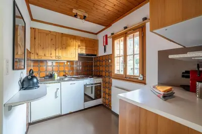 Küche/Küchenzeile in der Unterkunft Chalet Seehus Iseltwald