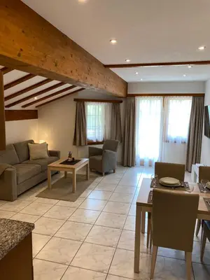 Ein Sitzbereich in der Unterkunft Apartments Arcadia