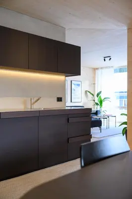 Küche/Küchenzeile in der Unterkunft Mondholz Ferienwohnung