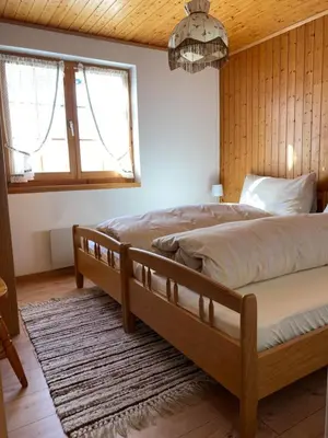 Ein Bett oder Betten in einem Zimmer der Unterkunft Chalet Bellwald