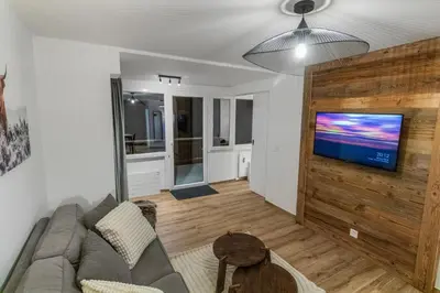 TV/Unterhaltungsangebot in der Unterkunft Appartement rénové avec vue panoramique et sauna
