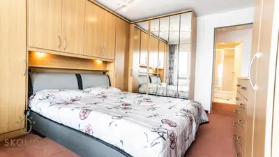 Ein Bett oder Betten in einem Zimmer der Unterkunft Apartments Riederhof, Riederalp