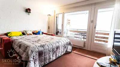 Ein Bett oder Betten in einem Zimmer der Unterkunft Apartments Riederhof, Riederalp