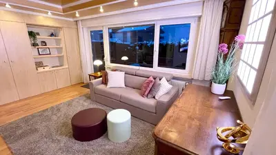 Ein Sitzbereich in der Unterkunft Sunny-Nest, Garden Apartment