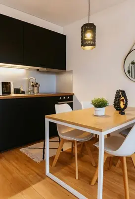 Küche/Küchenzeile in der Unterkunft Studio au cœur des Alpes et Parking gratuit