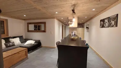 Ein Sitzbereich in der Unterkunft Agréable appartement à Grimentz, au pied des pistes