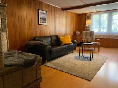 Ein Sitzbereich in der Unterkunft Apartment HasliView
