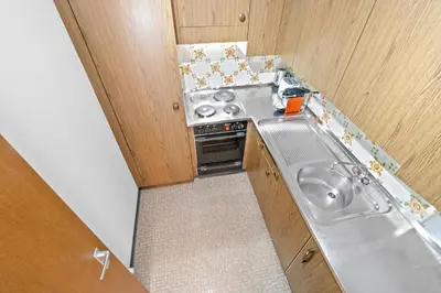 Küche/Küchenzeile in der Unterkunft Appartement avec vue majestueuse sur les montagnes