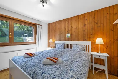 Ein Bett oder Betten in einem Zimmer der Unterkunft Arnica 14 - 6 pers - piscine