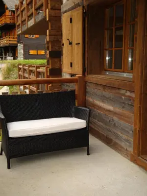 Ein Sitzbereich in der Unterkunft Apartments Vieux Chalet